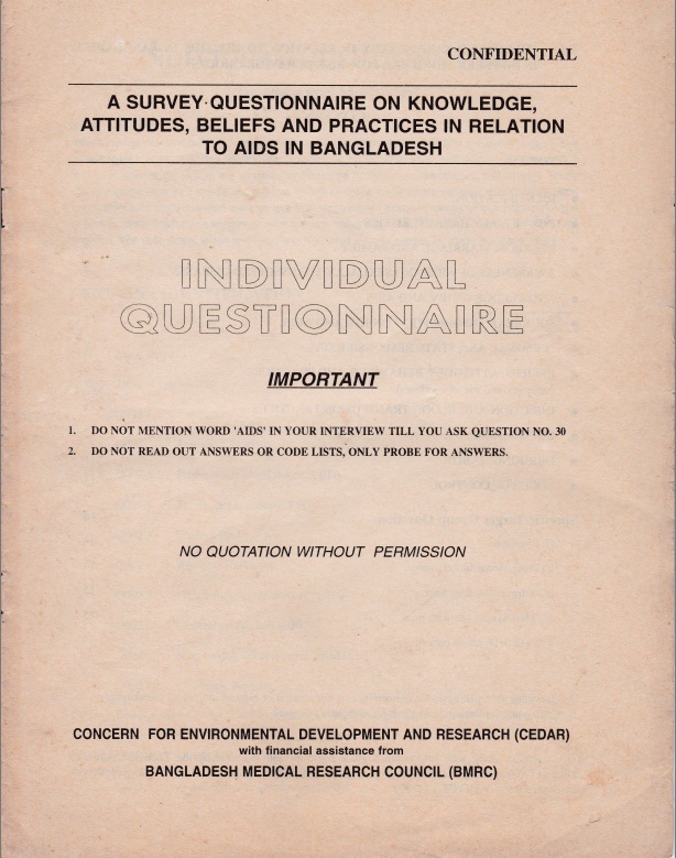 Follow up KABP Survey in Relation to HIV/AIDS in Bangladesh